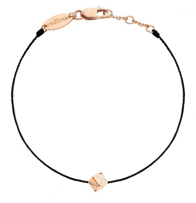 Bracelet homme fil dé or rose pavé diamants - Redline - 0++