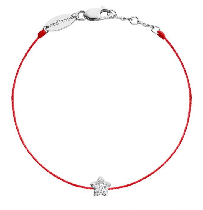 Bracelet fil avec diamant 0.05 carat serti griffe or blanc - Redline - 0++