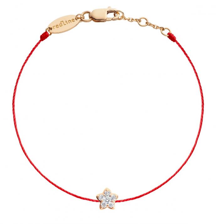 Bracelet fil avec diamant 0.05 carat serti griffe or rose - Redline - 0++