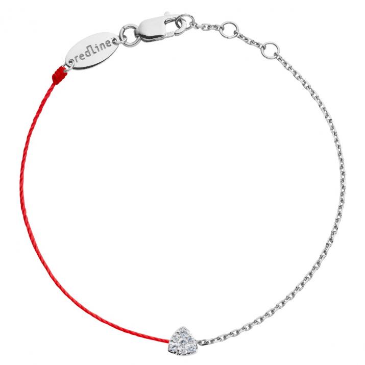 Bracelet fil et chaîne avec diamant 0.05 ct en serti griffe or blanc - Redline