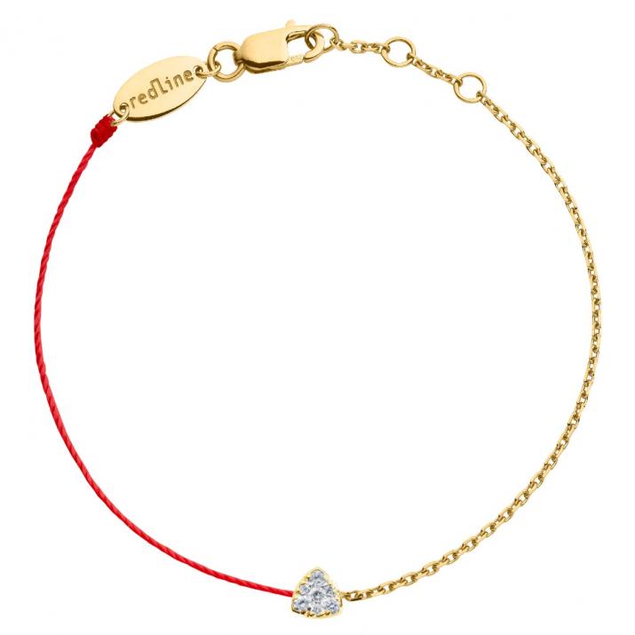 Bracelet fil et chaîne avec diamant 0.05 ct en serti griffe or jaune - Redline