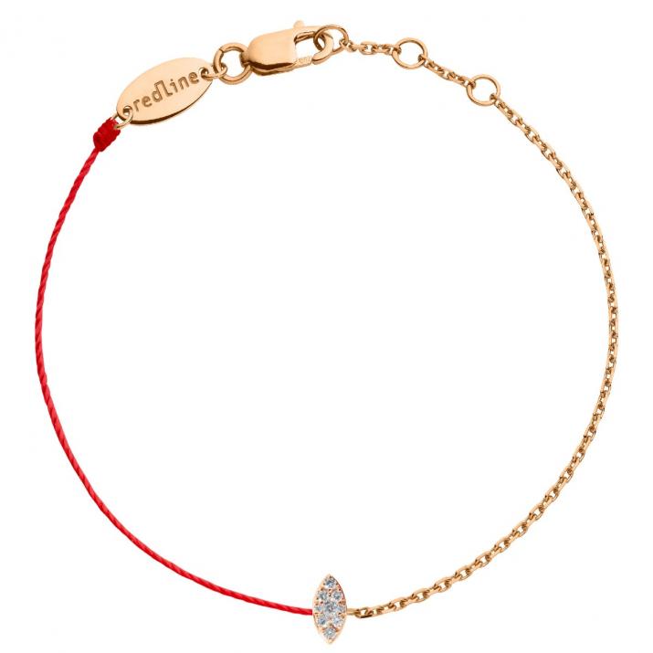 Bracelet fil et chaîne avec diamant 0.05 carat serti griffe or rose - Redline