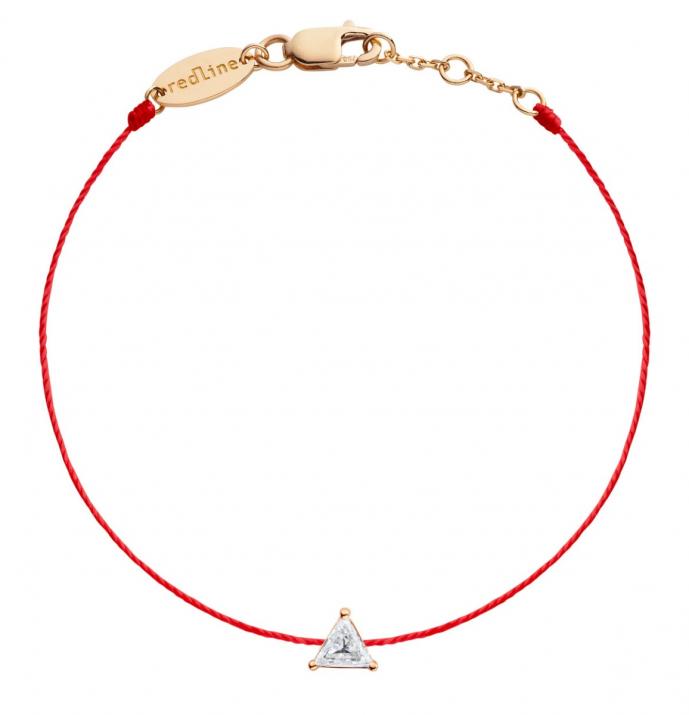 Bracelet fil avec diamant triangle 0.10 carat en serti griffe or rose - Redline - 0++