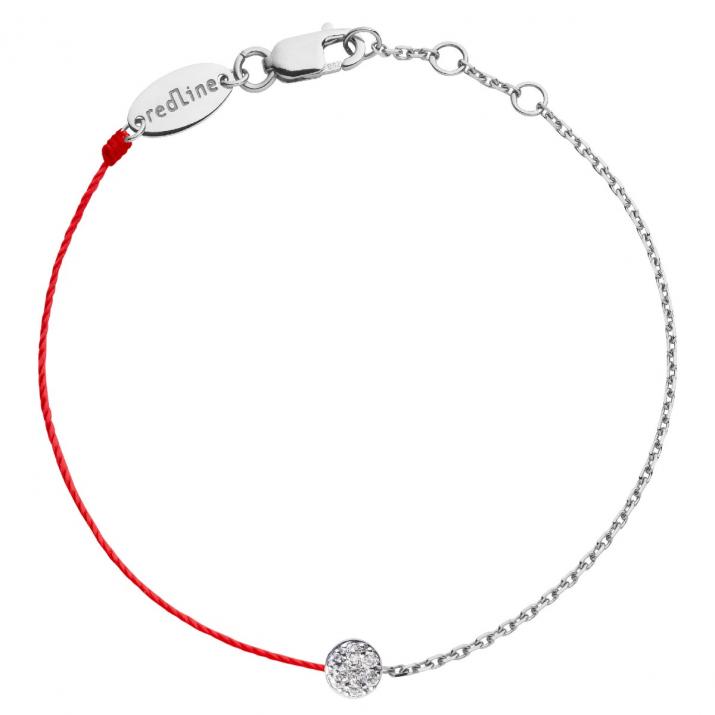 Bracelet fil et chaîne avec diamant 0.05 carat en serti griffe or blanc - Redline