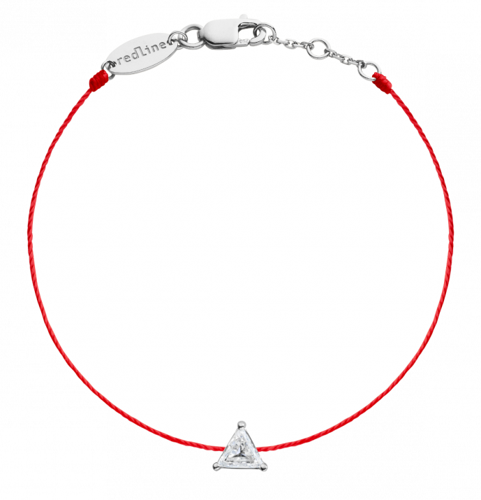 Bracelet fil avec diamant triangle 0.20 carat en serti griffe or blanc - Redline - 0++