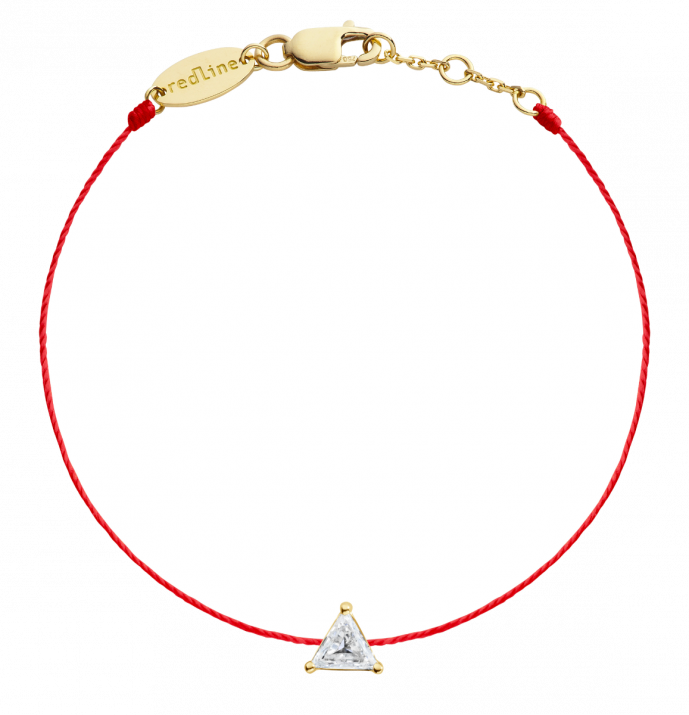 Bracelet fil avec diamant triangle 0.20 carat en serti griffe or jaune - Redline - 0++