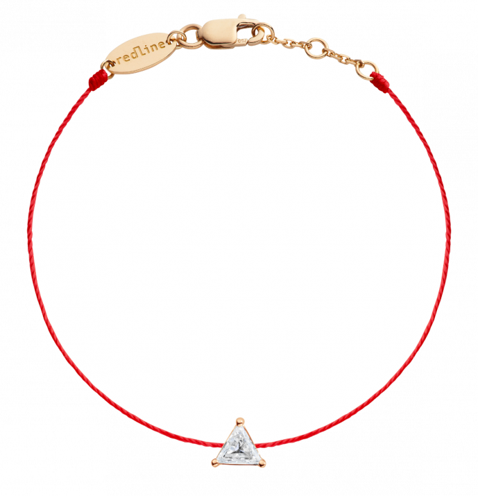 Bracelet fil avec diamant triangle 0.20 carat en serti griffe or rose - Redline - 0++
