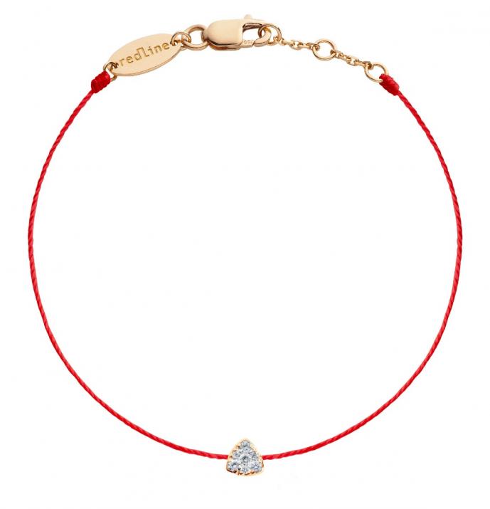 Bracelet Fil Femme avec 0.05ct Diamant Rond en Or Rose Serti Griffe - Redline - 0++
