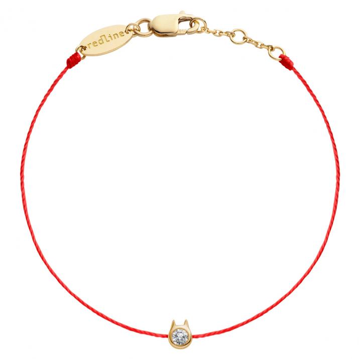 Bracelet Chat sur fil avec diamant 0.05ct or jaune - Redline - 0++