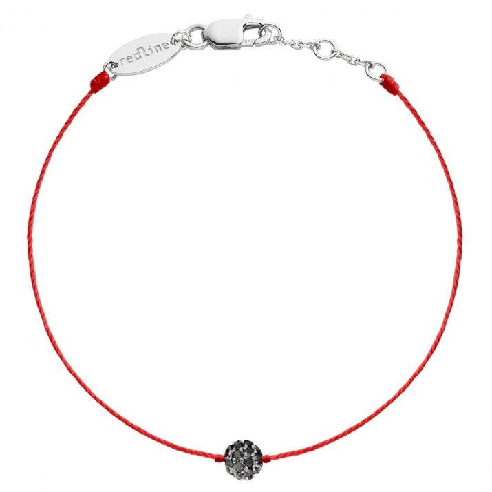 Bracelet fil avec diamant noir 0.19 carat en serti griffe en or blanc - Redline