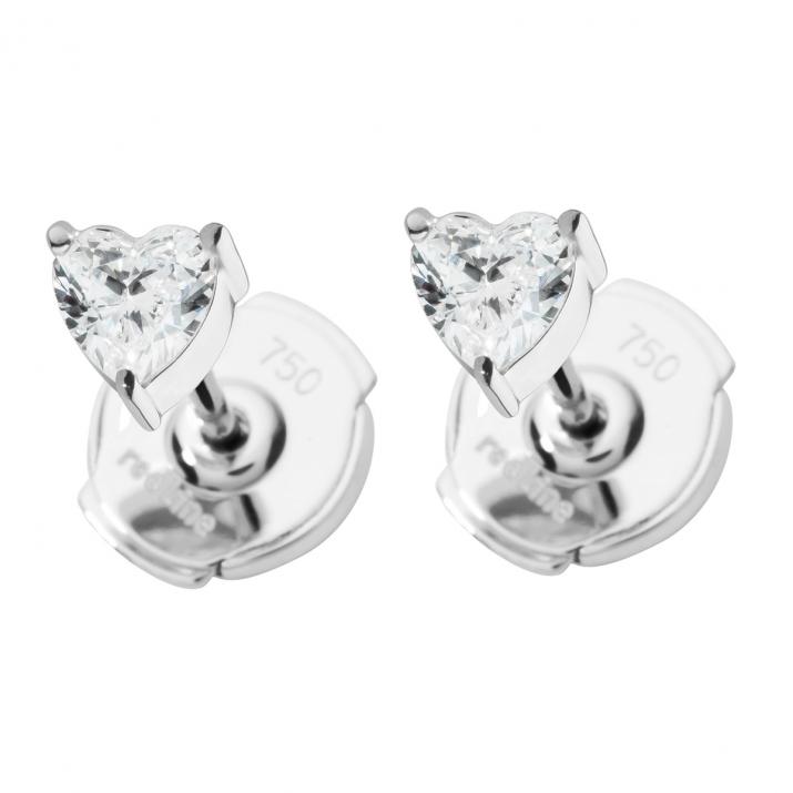Boucles d'oreilles puces Bien Aimé en or blanc - Redline - 0++