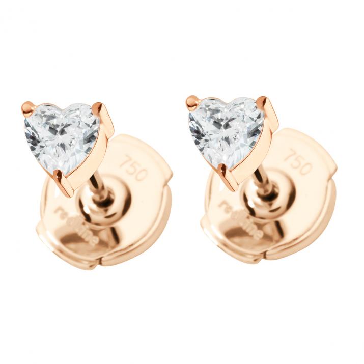 Boucles d'oreilles puces Bien Aimé en or rose - Redline - 0++