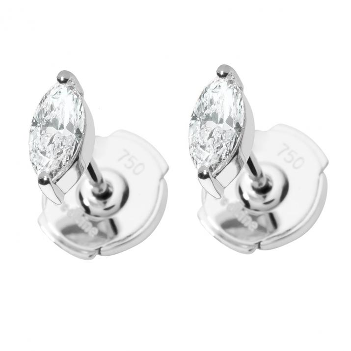 Boucles d'oreilles puces Majesté en or blanc - Redline - 0++