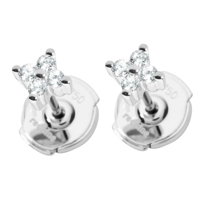 Boucles d'oreilles puces Shiny en or blanc - Redline