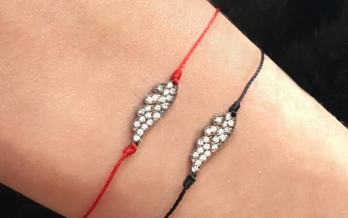 Bracelet fil aile or noir pavé diamants - Redline - 0++
