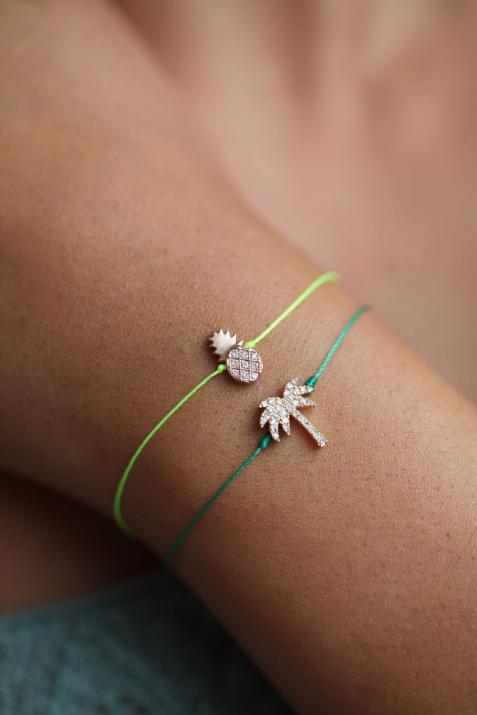 Bracelet fil ananas or jaune pavé diamants - Redline - 0++