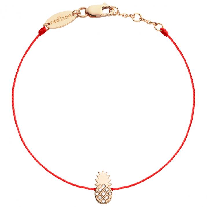 Bracelet fil ananas or rose pavé diamants - Redline - 0++