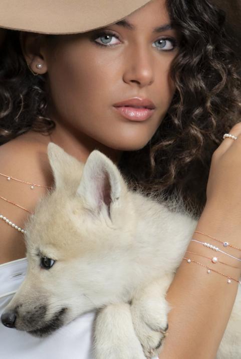 Bracelet Milakoya 5 perles sur chaine or rose  - Redline - 0++