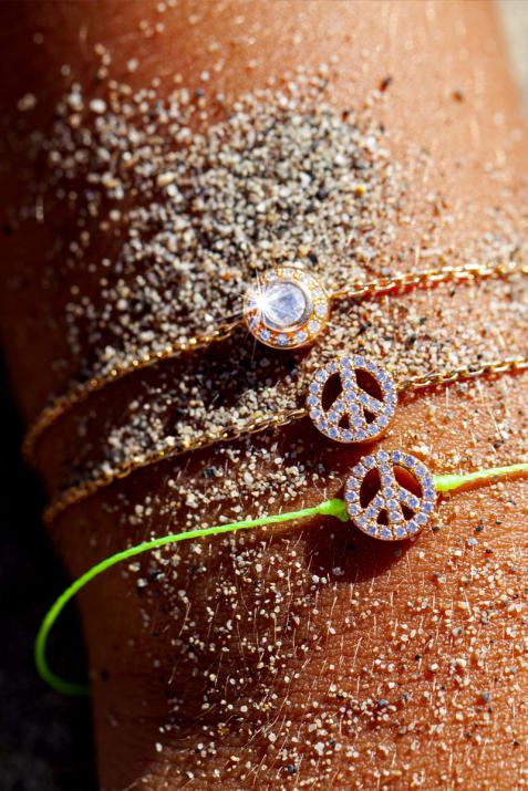 Bracelet chaîne avec diamants 0.26 carat en serti clos or jaune - Redline - 0++