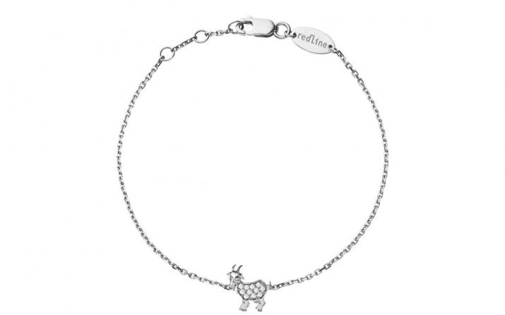 Bracelet chaîne chèvre or blanc pavé diamant - Redline