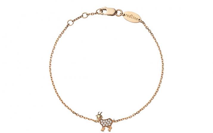 Bracelet chaîne chèvre or rose pavé diamant - Redline