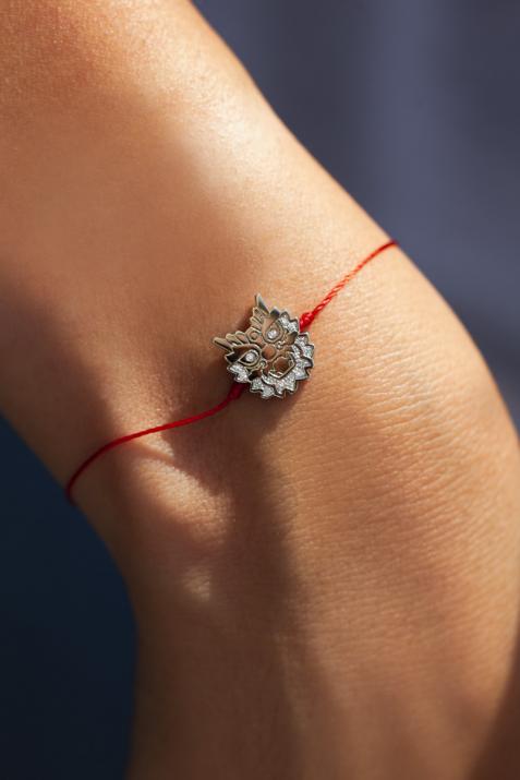 Bracelet fil dragon en diamants sur or blanc - Redline - 0++
