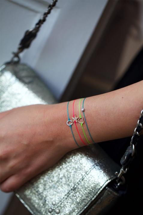 Bracelet fil coeur or blanc pavé diamant - Redline - 0++