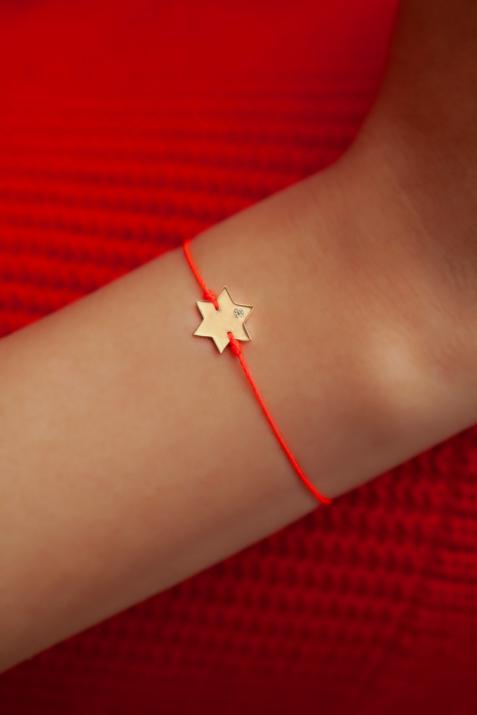 Bracelet fil étoile or jaune avec diamant - Redline - 0++