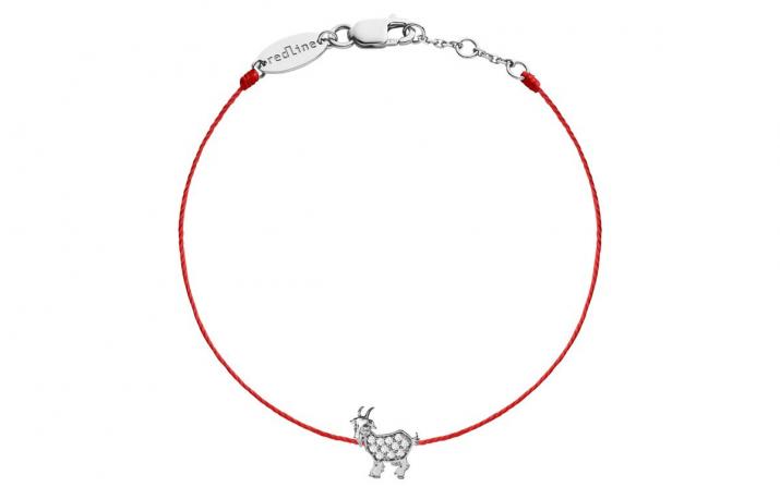 Bracelet fil chèvre or blanc pavé diamant - Redline - 0++