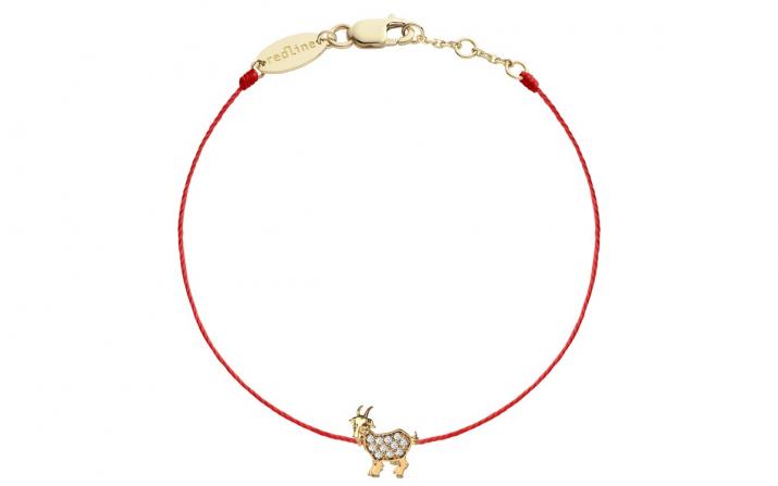 Bracelet fil chèvre or jaune pavé diamant - Redline - 0++