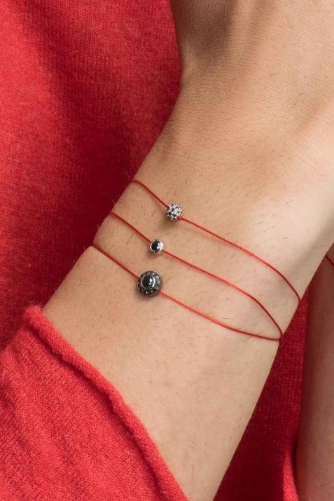 Bracelet homme fil avec diamant 0.269 carats en serti clos or blanc - Redline - 0++