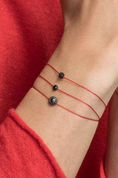 Bracelet homme fil avec diamant 0.269 carats en serti clos or noir - Redline - 0++