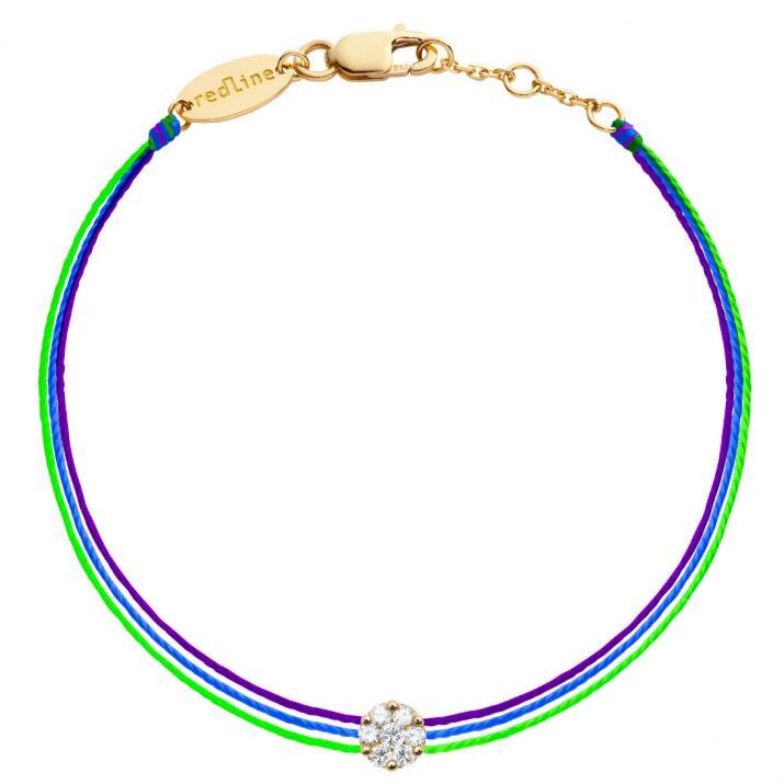 Bracelet 3 fils Trio avec diamant 0.05 ct en serti invisible or jaune - Redline - 0++