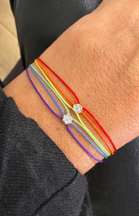 Bracelet 3 fils Trio avec diamant 0.05 ct en serti invisible or blanc - Redline - 0++