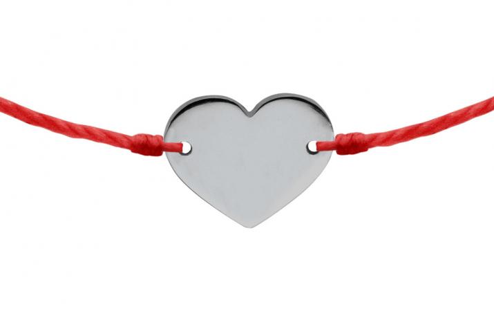 Bracelet fil coeur en or Noir - Redline