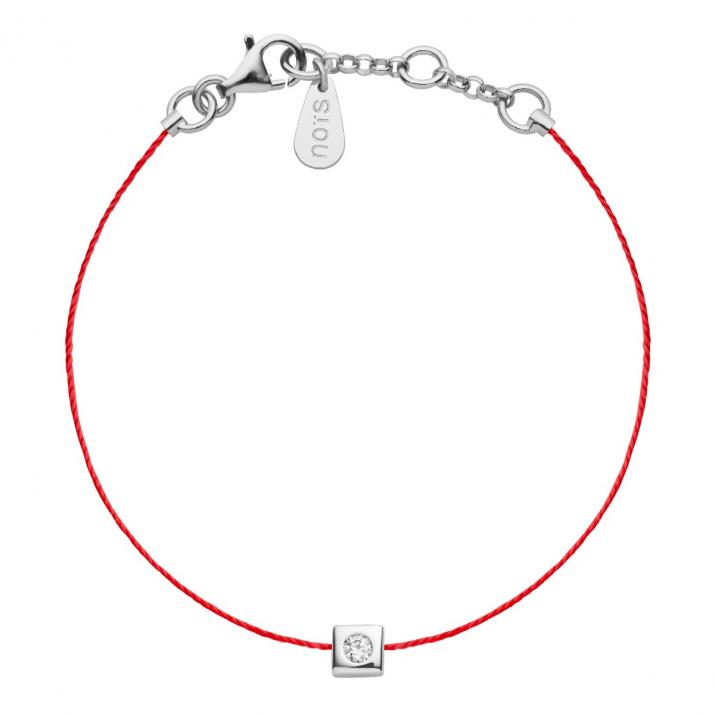 Bracelet fil carré avec diamant 0.05 carat en argent 925 - Redline - 0++