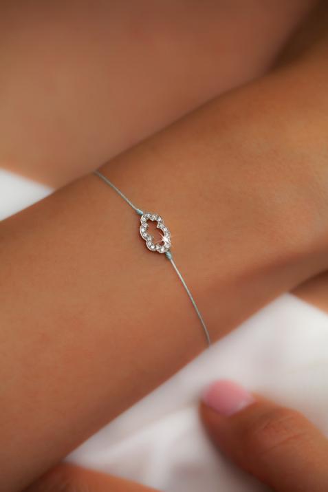 Bracelet fil nuage or blanc pavé diamants - Redline - 0++