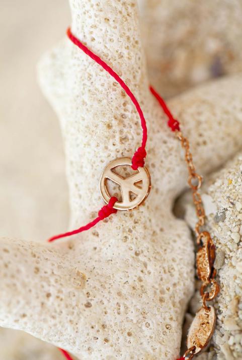 Bracelet enfant fil Mini Peace or rose - Redline - 0++