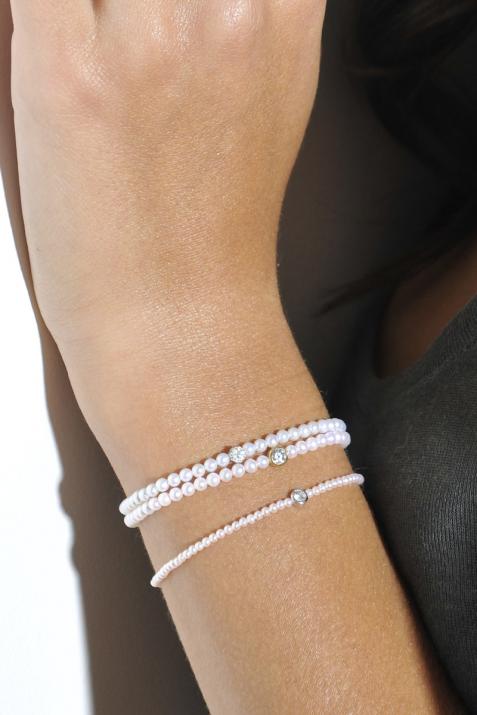 Bracelet en perle M avec diamant 0.2 ct or jaune - Redline - 0++