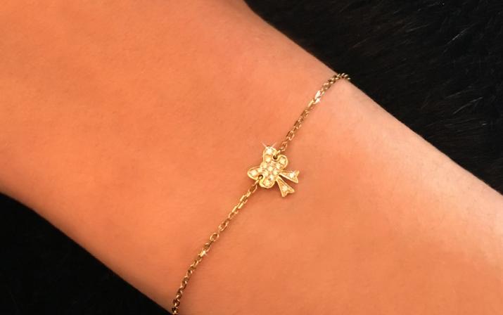 Chain Bracelet Petit Noeud Noeud Yellow Gold RedLine Jewelry - Redline - 0++