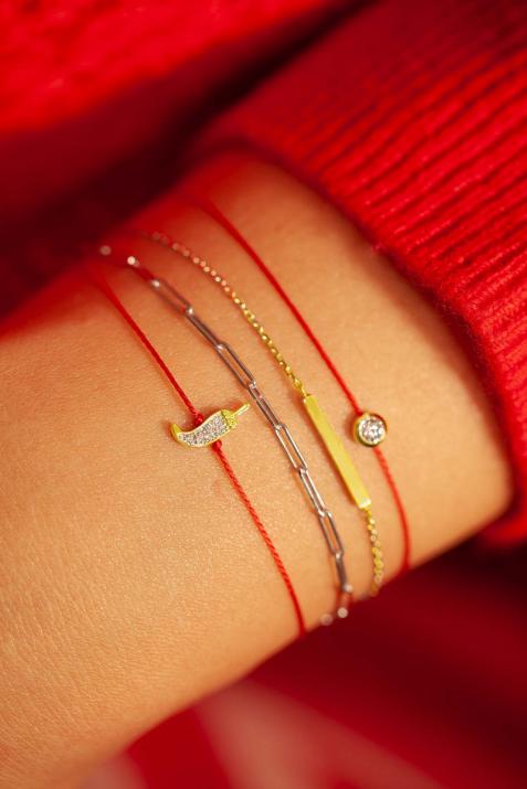 Bracelet Piment fil en or jaune et diamants - Redline - 0++