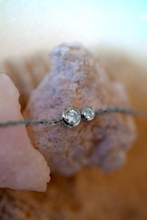 Bracelet chaîne avec diamant 0.15 carat en serti clos or noir - Redline - 0++
