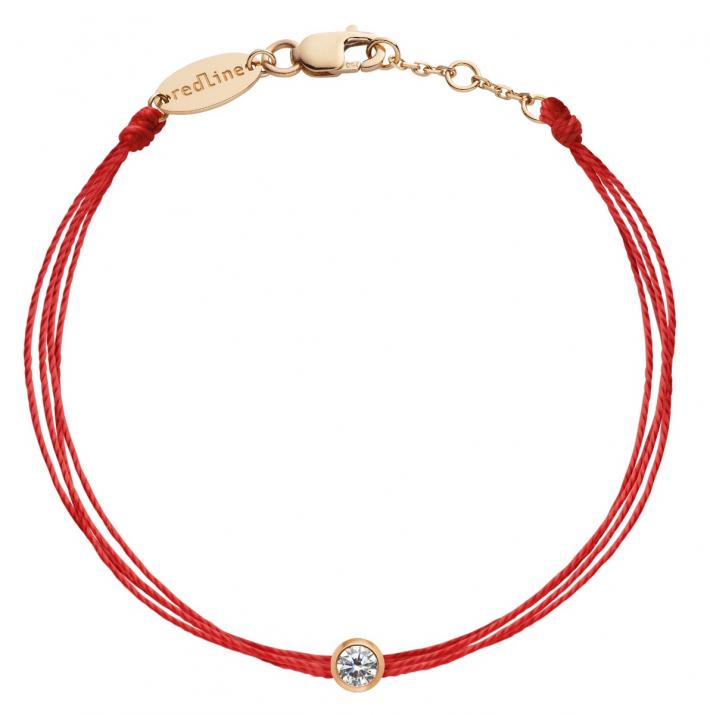 Bracelet homme fil avec diamant 0.1 carats en serti clos or rose - Redline - 0++