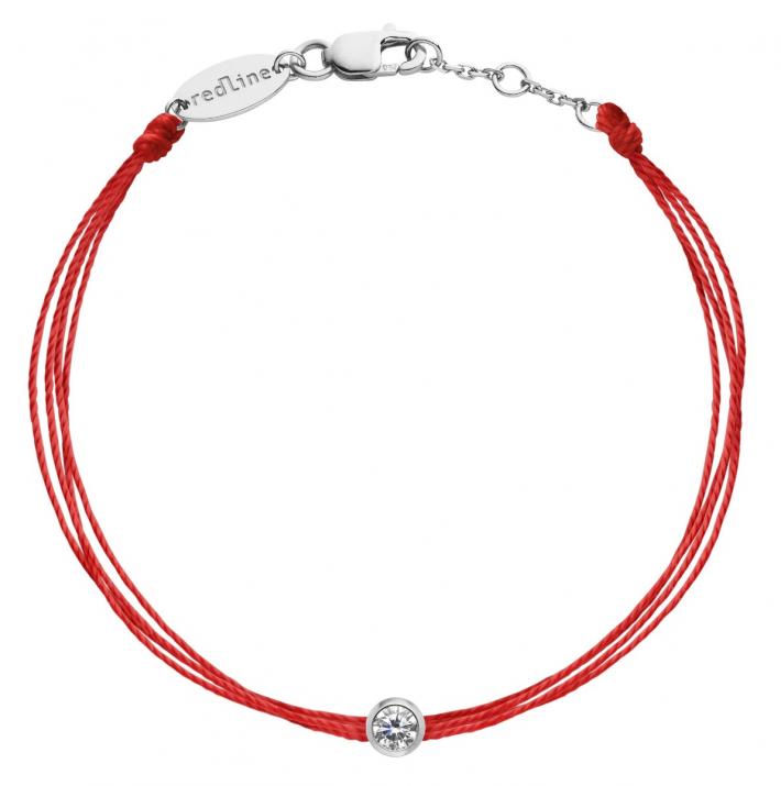 Bracelet homme fil avec diamant 0.1 carats en serti clos or blanc - Redline - 0++