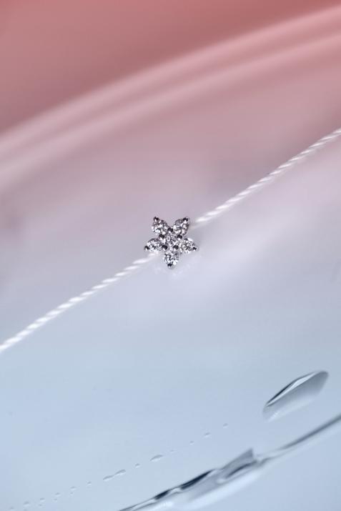 Bracelet fil étoile or rose avec diamants - Redline - 0++