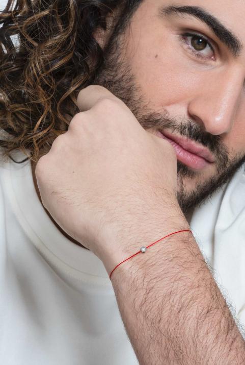 Bracelet homme fil avec diamant 0.10 carat en serti clos or noir - Redline - 0++