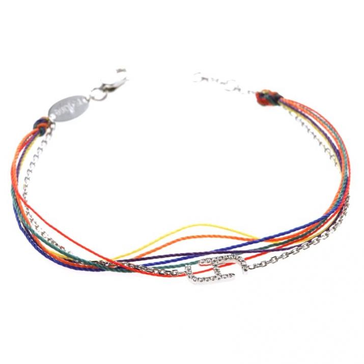 Bracelet Chaîne Femme avec 0.50ct Diamant Rond en Or Blanc Pavé - Redline - 0++