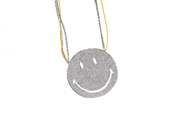 Collier Chaîne Femme avec 1.91ct Diamant Rond en Or Blanc Pavé - Redline - 0++