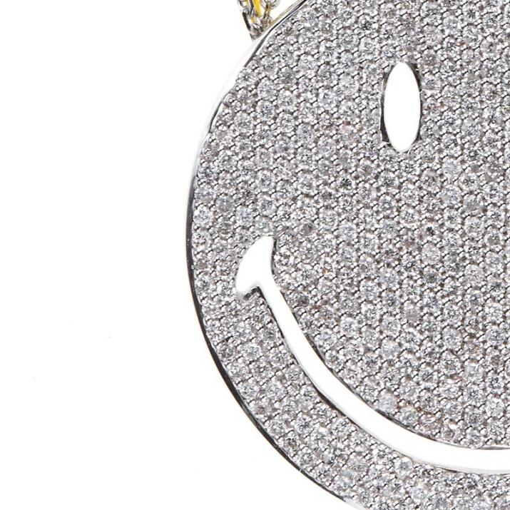 Collier Chaîne Femme avec 1.91ct Diamant Rond en Or Blanc Pavé - Redline - 0++