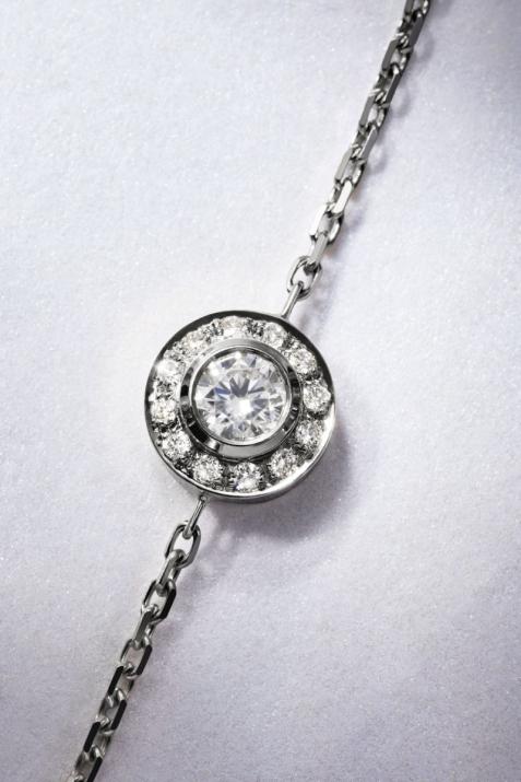 Bracelet chaîne avec diamants 0.26 carat en serti clos or noir - Redline - 0++